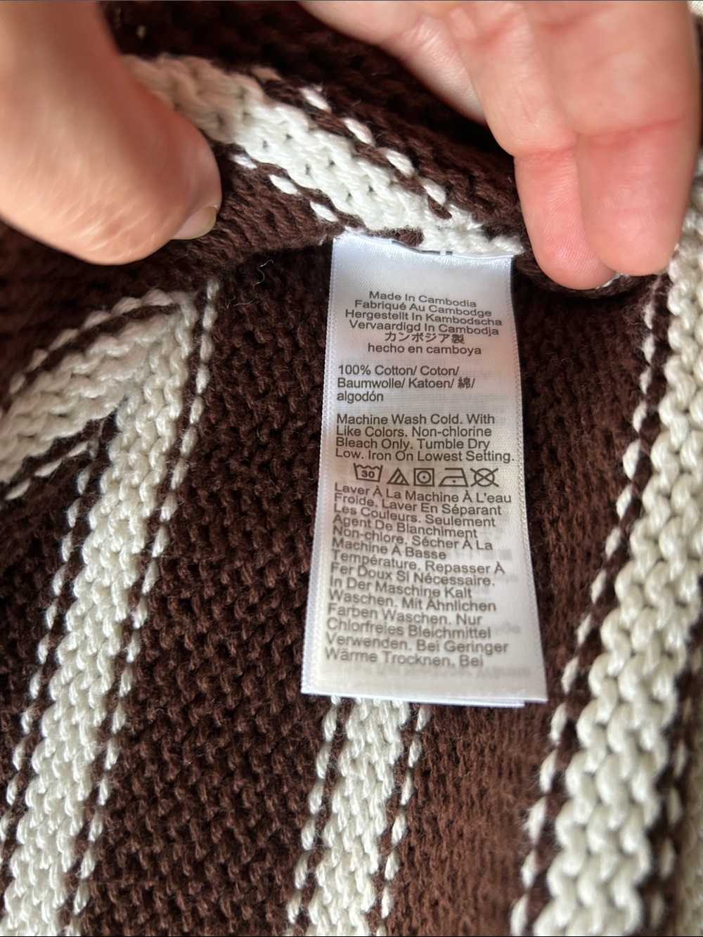 J. Crew Brown and Cream Striped Turtleneck Sweater - Picture 3 of 3